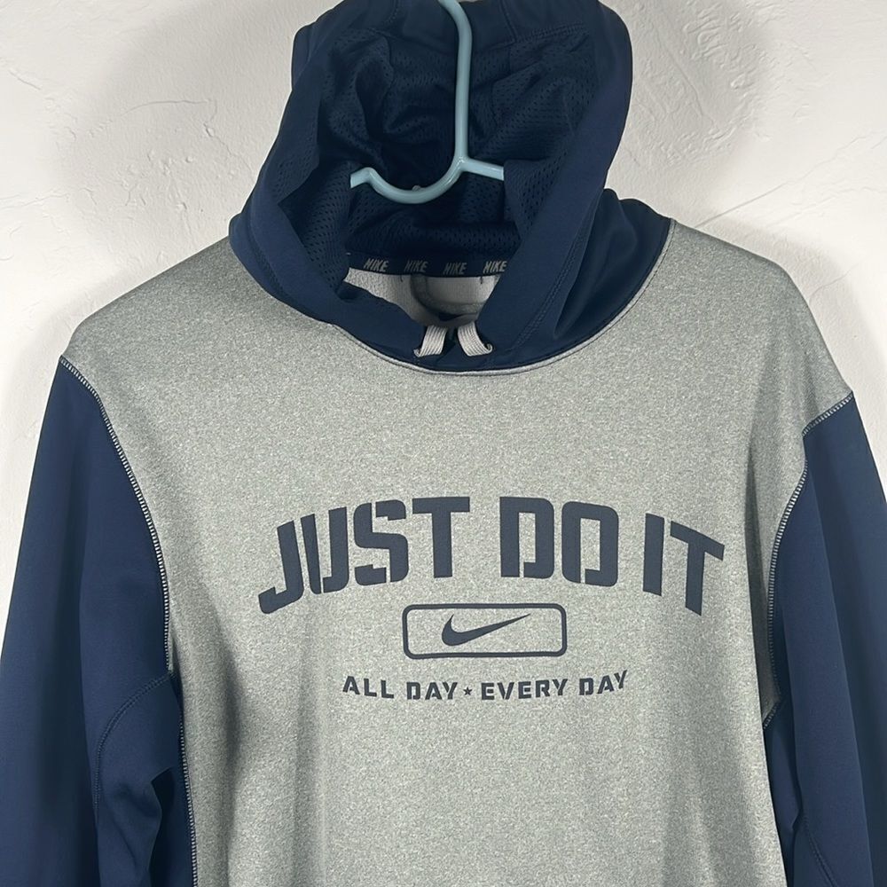 🔥NWOT - NIKE Therma Fit Hoodie Sweatshirt Pullover Polyester Just Do It - Sz S